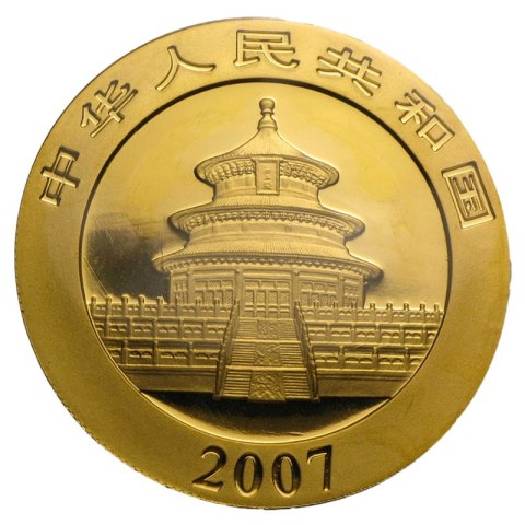 Chińska Panda 2007 złota moneta 1 oz z motywem pandy