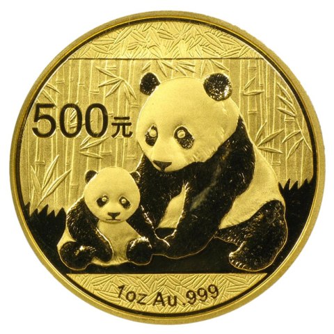 Chińska Panda 2012 złota moneta 1 oz z motywem trzech pand