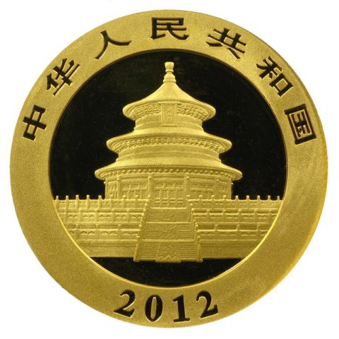 Chińska Panda 2012 złota moneta 1 oz z motywem trzech pand