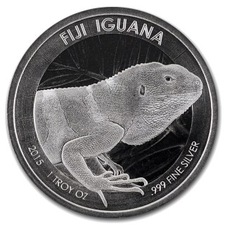 1 Uncja Fidżi Iguana Srebrna Moneta | 2015