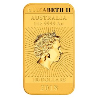 1 Uncja Smok Prostokątna Złota Moneta | 2018