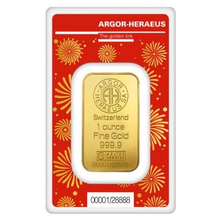1 oz Rok Smoka Złota Sztabka | Argor-Heraeus | 2024
