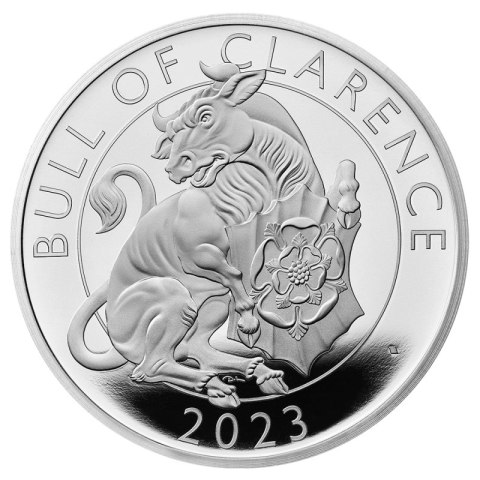 1 oz Tudor Beasts Bull of Clarence 2023 – srebrna moneta Proof w eleganckim opakowaniu prezentowym