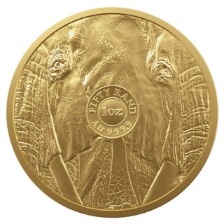 1 oz Wielka Piątka Afryki Słoń Złota Moneta | 2023
