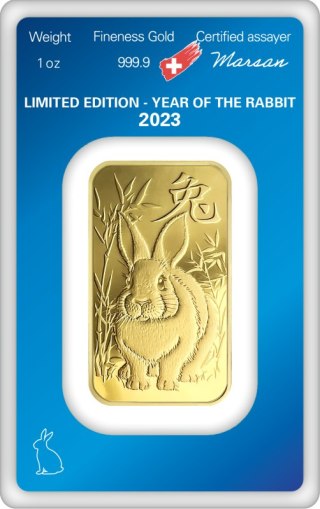 1 oz Złota Sztabka Rok Królika | Argor-Heraeus | 2023