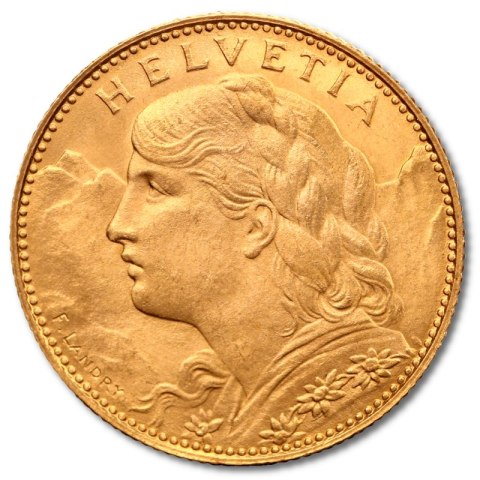10 Franków Helvetia Vreneli – złota moneta historyczna w kapslu