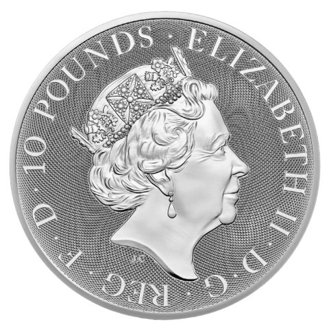 10 oz Tudor Beasts Yale of Beaufort srebrna moneta 2023 w kapslu ochronnym