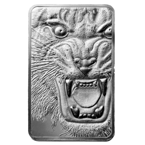10 oz srebrna sztabka Tygrys Królewski MMTC-PAMP z ryczącym tygrysem – limitowana edycja 2500 sztuk