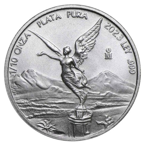 1/10 oz Libertad 2023 – srebrna moneta z Meksyku w woreczku ochronnym