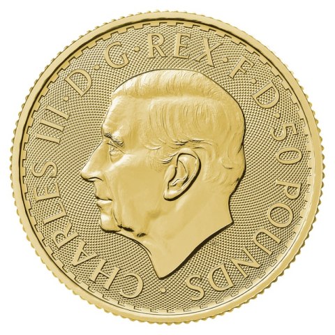 1/2 oz Britannia 2024 – złota moneta z królem Karolem III w kapslu ochronnym