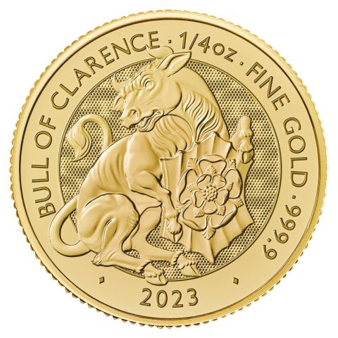 1/4 oz Tudor Beasts The Bull of Clarence Złota Moneta | 2023