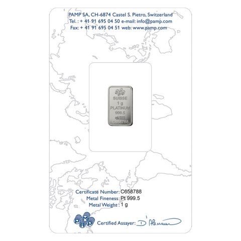 Sztabka platyny 1g PAMP Suisse – inwestycyjna forma metalu – GoldInvest24