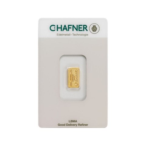 1g Złota Sztabka C.Hafner – niemiecka sztabka w certyfikowanym blistrze, czystość 999,9