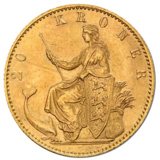 20 Koron Dania Chrystian IX Złota Moneta | 1863 - 1906