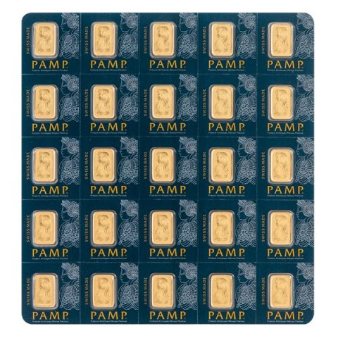 PAMP Multigram – 25 x 1g złota sztabka w CertiPacku, próba 999,9, każda z numerem seryjnym