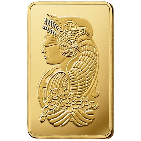 500g Złota Sztabka PAMP Fortuna – awers z boginią Fortuną