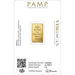 5g Złota Sztabka | PAMP Fortuna