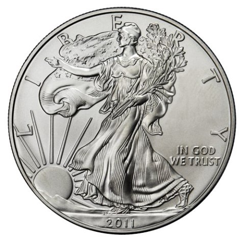 American Silver Eagle srebrna moneta 1 oz – awers z Walking Liberty