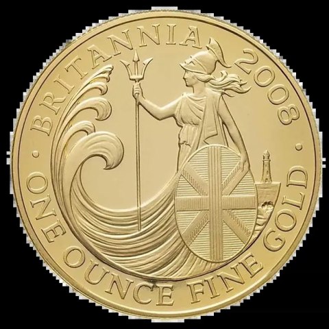 1 oz Britannia złota moneta do 2013 – awers z portretem Elżbiety II