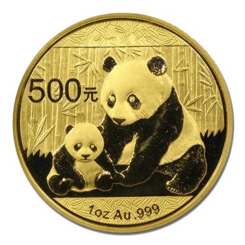 1 oz złota moneta Chińska Panda – rewers z wizerunkiem pandy
