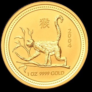 1 Uncja Lunar I Małpa Złota Moneta | 2004
