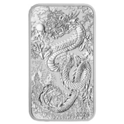 1 Uncja Smok Prostokątna Srebrna Moneta | 2024