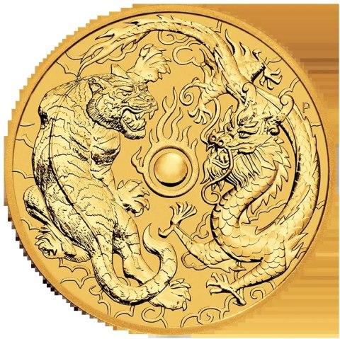 1 Uncja Smok i Tygrys Złota Moneta | 2019