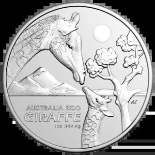 1 oz Australijskie Zoo Żyrafa Srebrna Moneta | 2024