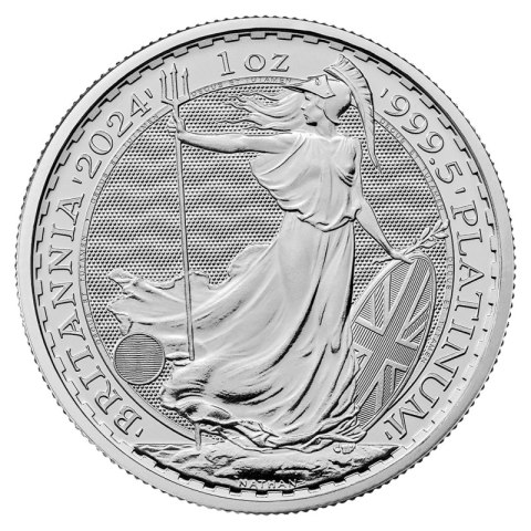 1 oz Britannia Karol III Platynowa Moneta 2024 rewers – postać Britannii z zabezpieczeniami