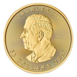 Złota moneta 1 oz Liść Klonowy 2025 z wizerunkiem króla Karola III