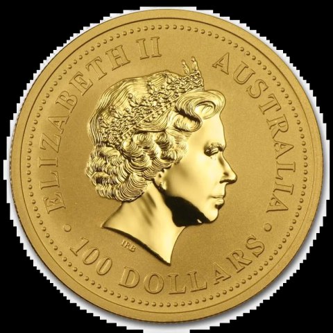 1 oz Lunar I Smok złota moneta 2000 – rewers z chińskim smokiem