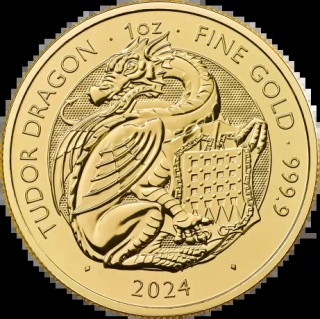 1 oz Tudor Beasts Smok Złota Moneta | 2024