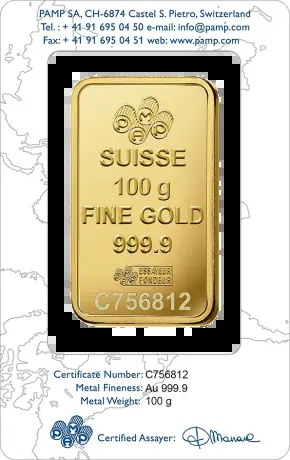 100g Złota Sztabka Róża | PAMP