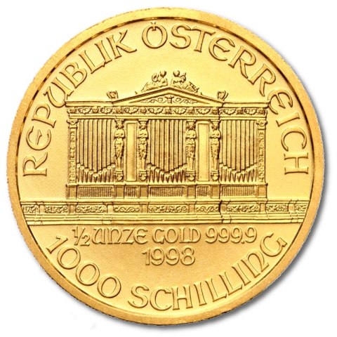Złota moneta 1/2 oz Filharmonicy Wiedeńscy