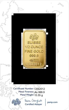 1/2 oz Złota Sztabka PAMP Róża z motywem róży w blisterze CertiPAMP – GoldInvest24