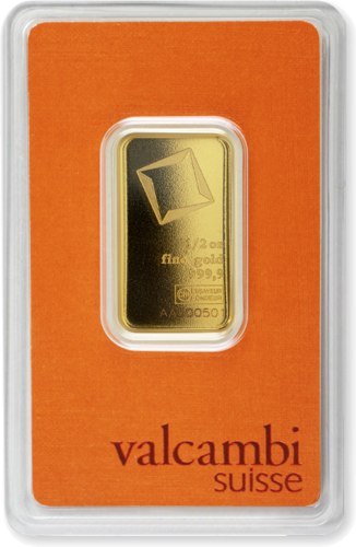 1/2 oz Złota Sztabka Valcambi Suisse w blistrze ochronnym