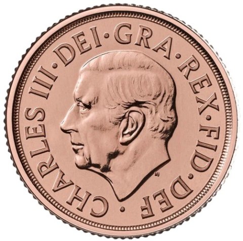 Ćwierć Suwerena Karol III 2024 – awers z portretem króla Karola III