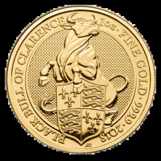 1 Uncja Bestie Królowej Czarny Byk Złota Moneta | 2018