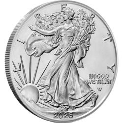 Awers monety 1 oz American Silver Eagle 2026 – Walking Liberty