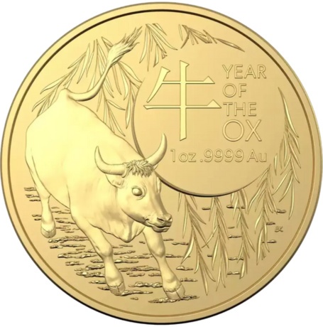 Złota moneta 1 oz Rok Bawoła 2021 z serii Lunar III