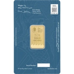 10g Britannia złota sztabka Royal Mint w blistrze – inwestycyjna sztabka 999,9 z motywem Britanni
