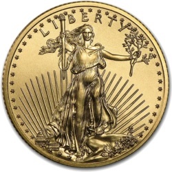 1/4 oz Amerykański Orzeł Złota Moneta – awers Lady Liberty z pochodnią