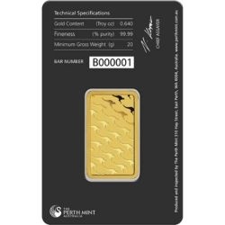 Złota sztabka 20 g Perth Mint w certyfikowanym opakowaniu