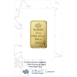Złota sztabka 20g PAMP Róża – złoto próby 999.9 z certyfikatem autentyczności