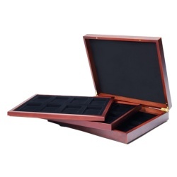 Volterra Trio pudełko na 24 sztabki złota w blistrach – mahoniowa kaseta kolekcjonerska